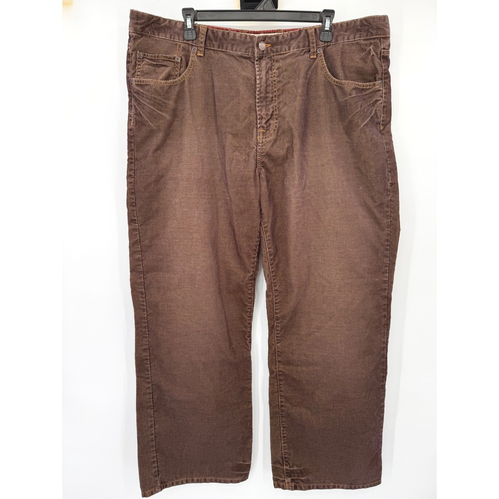 Unbranded Corduroy Pants Men 40 Brown Straight Leg 5-Pocket Rugged Workwear
